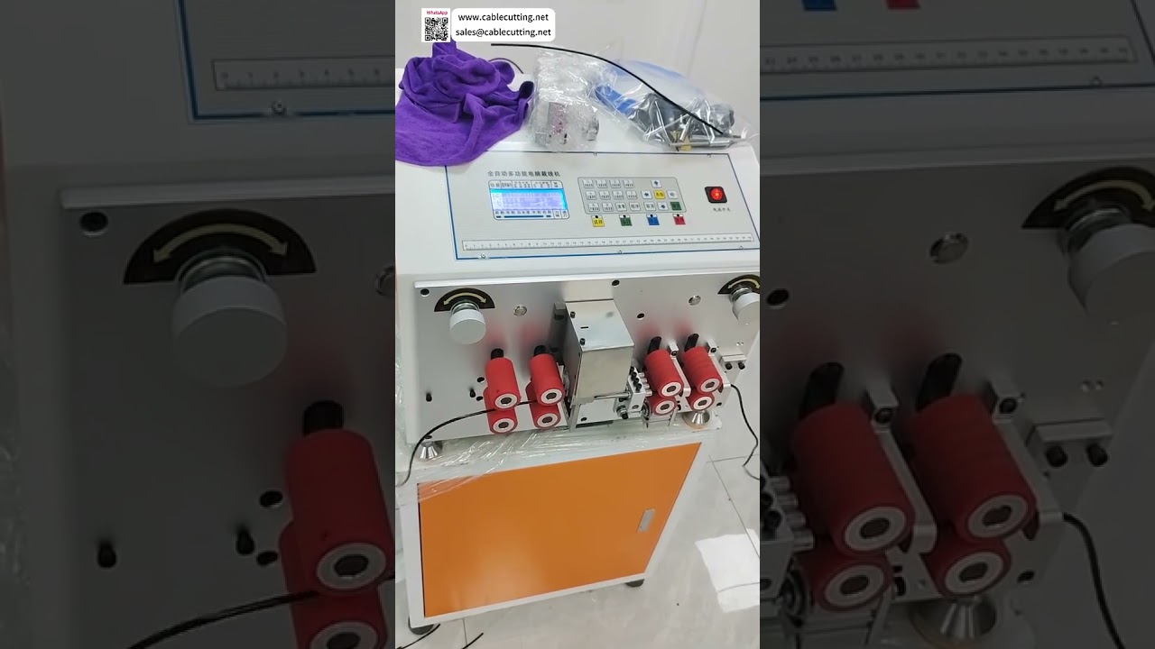 8 Wheel TPE Cable Cutting & Stripping Machine  6000 PcsHr High Precision Production Tool