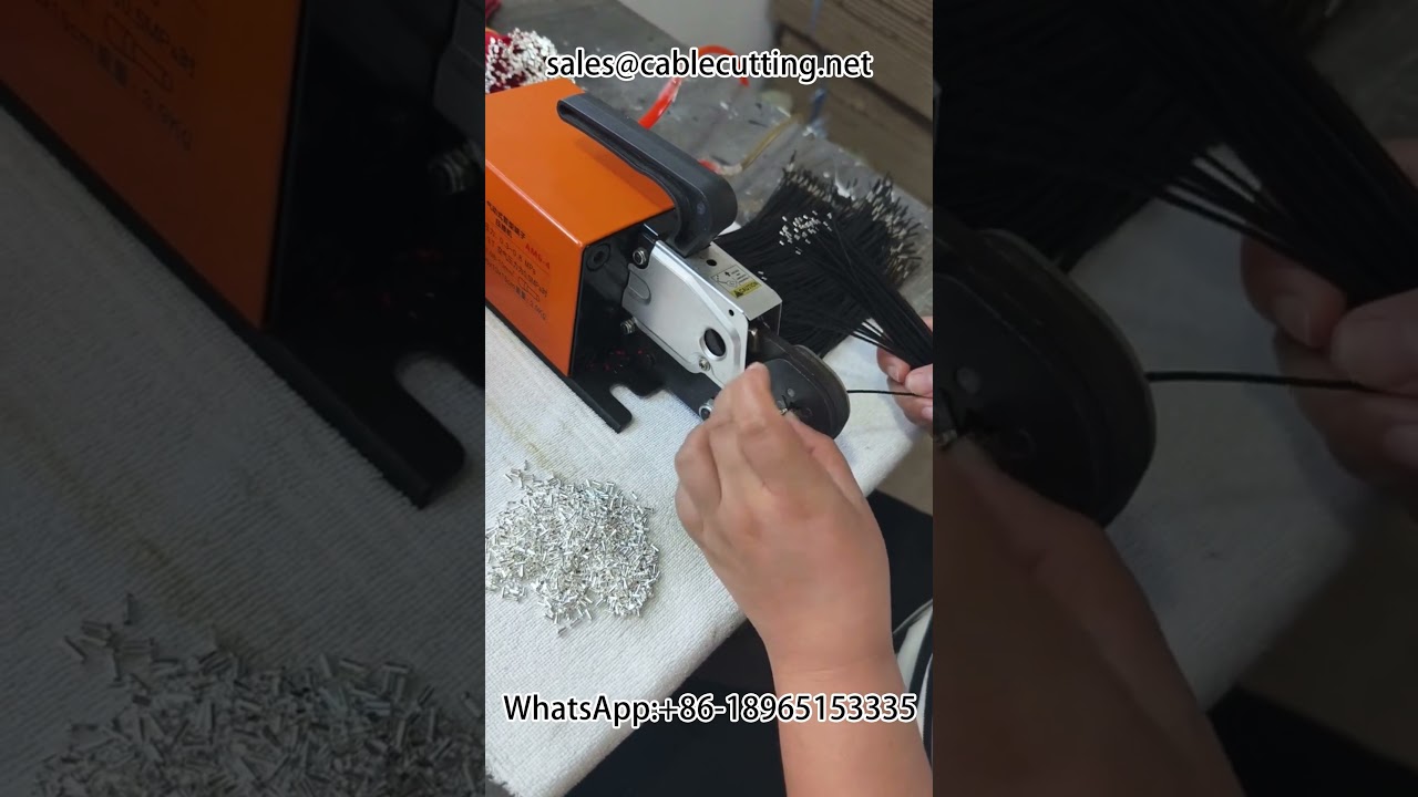 Pneumatic tube type terminal crimping machine #machine #cablewirestrippingmachine #automobile