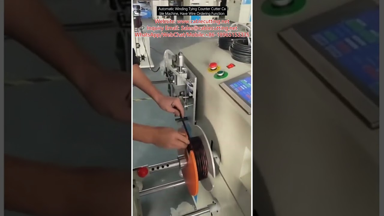 Automatic Winding Tying Counter Cutter Cable Machine, Have Wire Ordering Function
