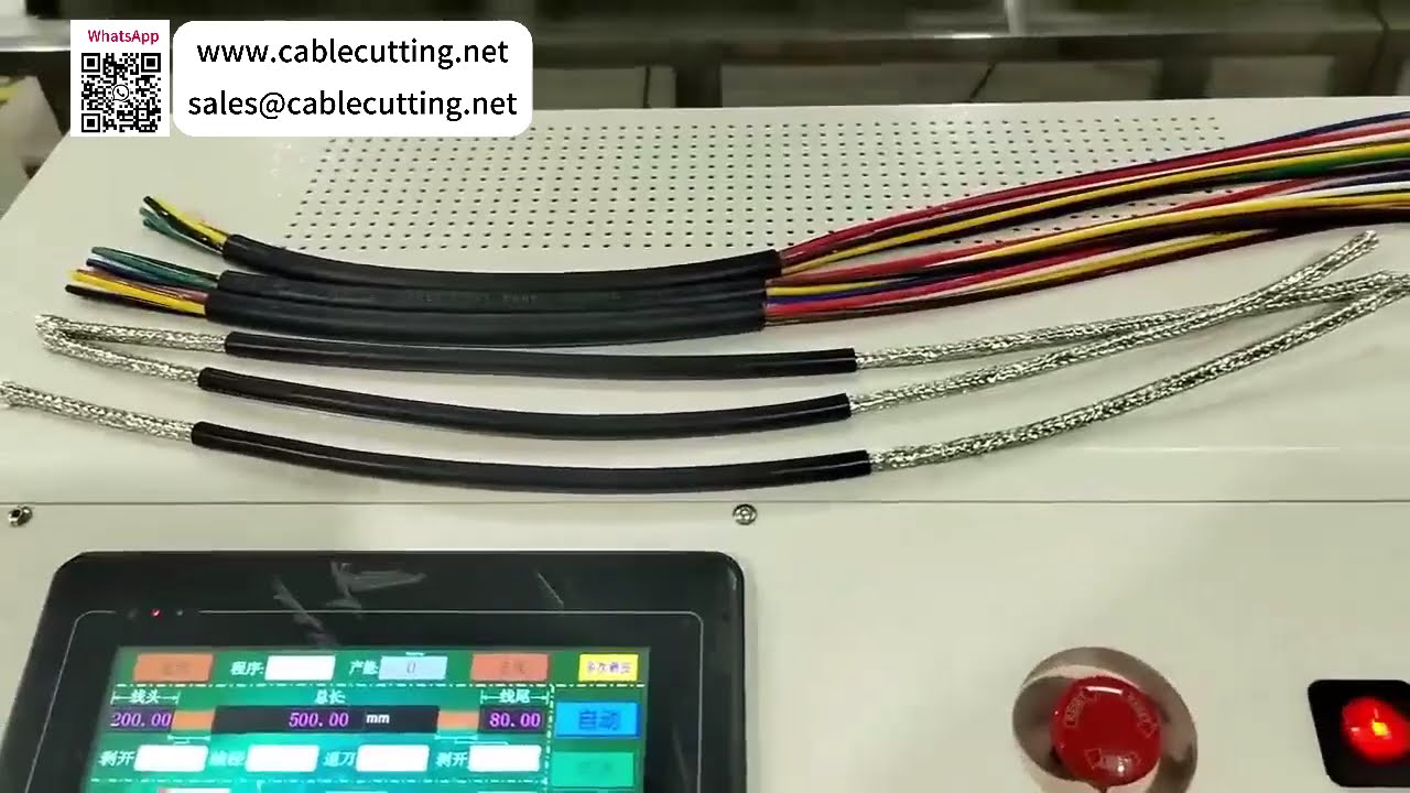 Fully Automatic 35 Sqmm Touch Screen Belt Driven Cable Cutting and Stripping Machine